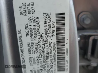 2017 Acura RDX Advance with VIN 5J8TB3H70HL003096, listed as a Copart auction lot 51008155 with 146,629 mi miles and Salvage title. Bid and sale history available at DreamBid. Image 16.