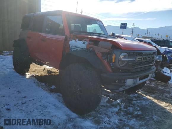 2023 Ford Bronco Raptor with VIN 1FMEE5JR4PLB12158, listed as a Copart auction lot 80035543 with 26 mi miles. Bid and sale history available at carsss.com. Image 4.