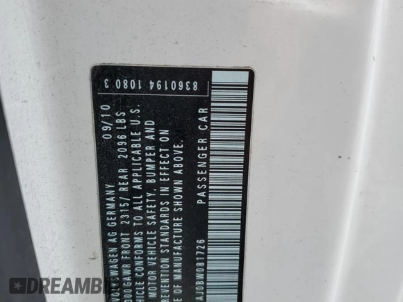 2011 Volkswagen GTI PZEV с VIN WVWFD7AJ0BW081726, выставлен на аукционе Copart как лот 58098285 с пробегом 112 209 миль миль и Чистый • Clean title. История ставок и продаж доступна на DreamBid. Изображение 13.