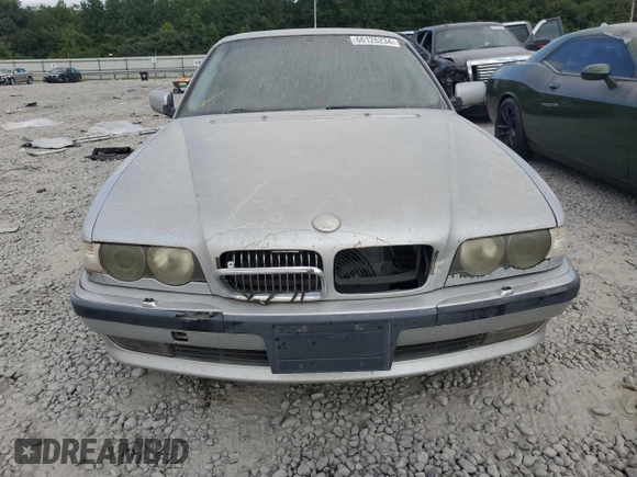 2001 BMW 7 Series 740iL with VIN WBAGH834X1DP26587, listed as a Copart auction lot 71174574 with 0 mi miles and Salvage Title. Bid and sale history available at carsss.com. Image 5.