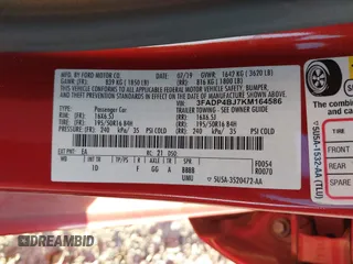 2019 Ford Fiesta SE with VIN 3FADP4BJ7KM164586, listed as a IAAI auction lot 41846381 with 67,929 mi miles. Bid and sale history available at carsss.com. Image 9.