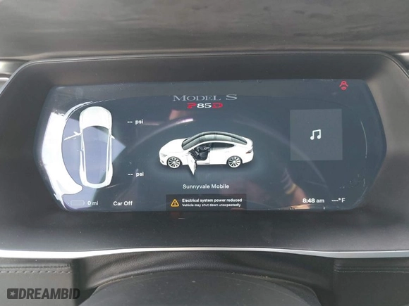 2014 Tesla Model S P85D with VIN 5YJSA1H28EFP69162, listed as a IAAI auction lot 41658356 with 93,254 mi miles. Bid and sale history available at carsss.com. Image 7.
