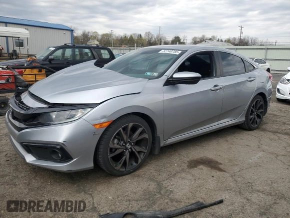 2020 Honda Civic Sedan Sport with VIN 2HGFC2F82LH565281, listed as a Copart auction lot 52740785 with 70,911 mi miles and Salvage Title. Bid and sale history available at carsss.com. Image 1.