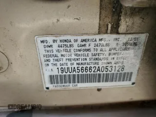 2002 Acura TL with VIN 19UUA56662A053128, listed as a Copart auction lot 50533385 with 233,616 mi miles and Salvage Title. Bid and sale history available at carsss.com. Image 13.