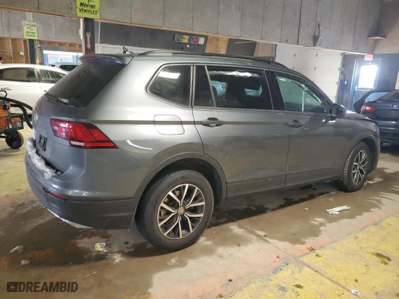 2021 Volkswagen Tiguan S with VIN 3VV1B7AX8MM010816, listed as a Copart auction lot 45718545 with 75,384 mi miles and Salvage Title. Bid and sale history available at carsss.com. Image 3.