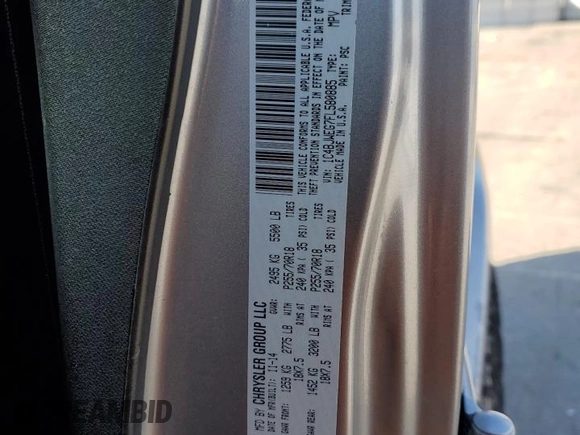 2015 Jeep Wrangler Unlimited Wrangler X with VIN 1C4BJWEG7FL580885, listed as a Copart auction lot 48891605 with 104,448 mi miles and Salvage title. Bid and sale history available at DreamBid. Image 12.