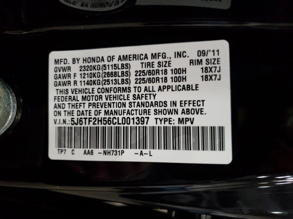 2012 Honda Crosstour EX-L with VIN 5J6TF2H56CL001397, listed as a Copart auction lot 52604954 with 139,237 mi miles and Salvage Title. Bid and sale history available at carsss.com. Image 14.