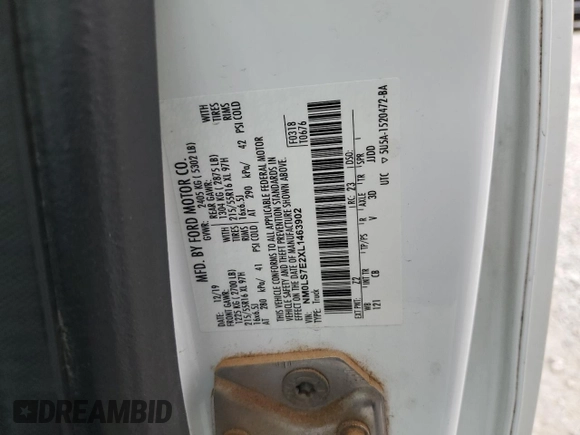 2020 Ford Transit Connect XL with VIN NM0LS7E2XL1463902, listed as a Copart auction lot 63322985 with 71,098 mi miles and Salvage title. Bid and sale history available at DreamBid. Image 13.