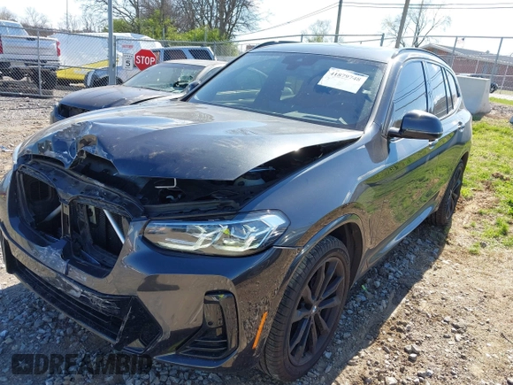 2022 BMW X3 sDrive30i with VIN 5UX43DP03N9L02180, listed as a IAAI auction lot 41879748 with 53,340 mi miles. Bid and sale history available at carsss.com. Image 17.