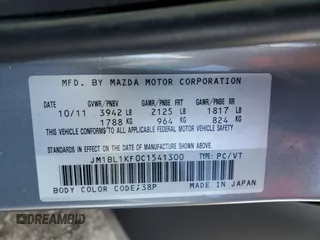 2012 Mazda 3 GX with VIN JM1BL1KF0C1541300, listed as a Copart auction lot 78494644 with 200,586 mi miles and Salvage Title. Bid and sale history available at carsss.com. Image 12.