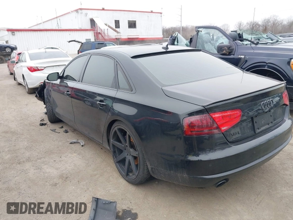 2013 Audi A8 L 3.0L with VIN WAURGAFD4DN013035, listed as a IAAI auction lot 41591570 with 152,859 mi miles. Bid and sale history available at carsss.com. Image 3.