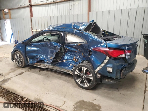 2014 Hyundai Elantra Coupe with VIN KMHDH6AH4EU028624, listed as a Copart auction lot 56992494 with 0 mi miles and Salvage Title. Bid and sale history available at carsss.com. Image 2.