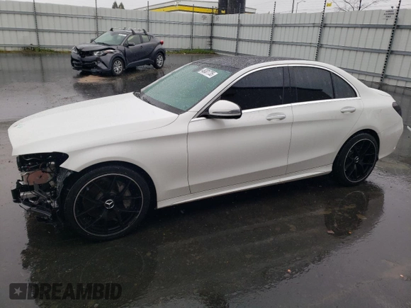 2017 Mercedes-Benz C 300 with VIN 55SWF4JB2HU234300, listed as a Copart auction lot 49301735 with 56,919 mi miles and Salvage Title. Bid and sale history available at DreamBid. Image 1.