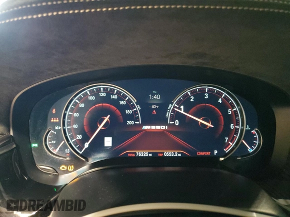 2018 BMW 5 Series M550i xDrive with VIN WBAJB9C5XJB035514, listed as a Copart auction lot 50045425 with 76,325 mi miles and Salvage Title. Bid and sale history available at carsss.com. Image 9.