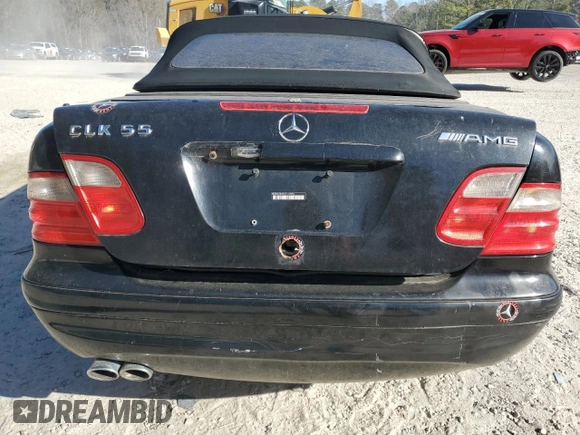 2002 Mercedes-Benz CLK 55 AMG with VIN WDBLK74G52T110954, listed as a Copart auction lot 43180405 with 137,828 mi miles and Clean Title. Bid and sale history available at DreamBid. Image 6.