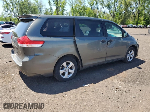 2012 Toyota Sienna with VIN 5TDZK3DC8CS198495, listed as a Copart auction lot 57335205 with 66,786 mi miles and Salvage title. Bid and sale history available at DreamBid. Image 3.