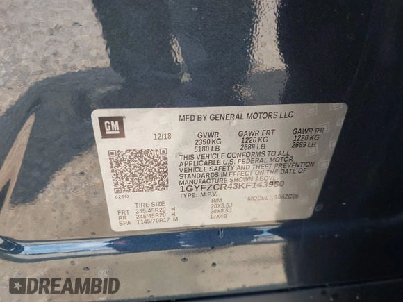 2019 Cadillac XT4 FWD Premium Luxury z VIN 1GYFZCR43KF143980, wystawiony jako IAAI lot #42472400 z przebiegiem 36 496 mil mil oraz . Historia ofert i sprzedaży dostępna na DreamBid. Obrazek 9.