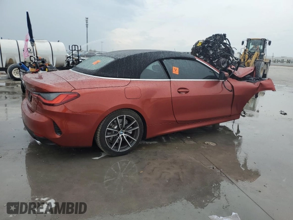 2022 BMW 4 Series 430i z VIN WBA23AT04NCK24960, wystawiony jako Copart lot #45815565 z przebiegiem Nie podano mil oraz Nie do naprawy • Non repairable. Historia ofert i sprzedaży dostępna na DreamBid. Obrazek 3.