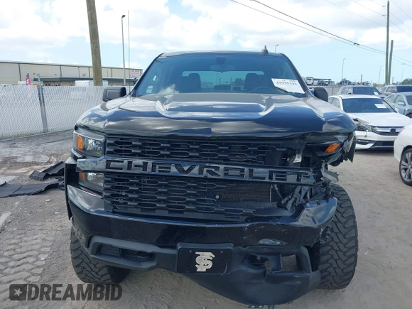 2021 Chevrolet Silverado 1500 Custom with VIN 3GCUYBEFXMG200422, listed as a IAAI auction lot 41955342 with 40,876 mi miles and . Bid and sale history available at DreamBid. Image 12.
