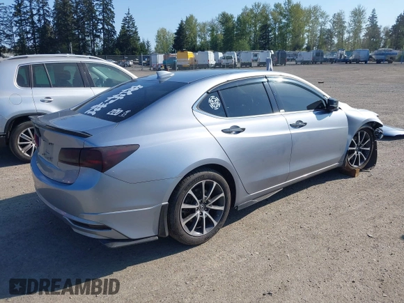 2015 Acura TLX V6 with VIN 19UUB2F32FA025334, listed as a IAAI auction lot 42099075 with 107,409 mi miles. Bid and sale history available at carsss.com. Image 4.