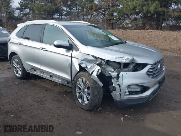 2019 Ford Edge Titanium with VIN 2FMPK4K97KBC27890, listed as a IAAI auction lot 41553163 with 103,750 mi miles. Bid and sale history available at carsss.com. Image 1.