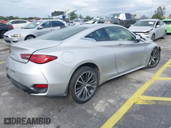 2020 Infiniti Q60 Luxe with VIN JN1EV7EK5LM340383, listed as a IAAI auction lot 40920550 with 59,690 mi miles and . Bid and sale history available at carsss.com. Image 4.