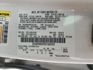 2014 Ford Fusion Titanium Hybrid with VIN 3FA6P0RU9ER160242, listed as a Copart auction lot 50209005 with 172,507 mi miles and Salvage Title. Bid and sale history available at carsss.com. Image 12.