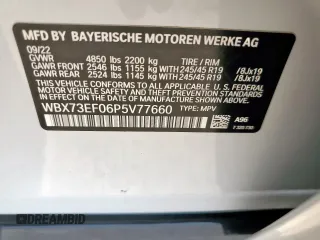 2023 BMW X1 xDrive28i with VIN WBX73EF06P5V77660, listed as a Copart auction lot 57342015 with 32,028 mi miles and Salvage title. Bid and sale history available at DreamBid. Image 13.