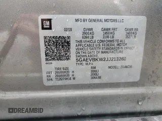 2018 Buick Enclave Premium with VIN 5GAEVBKW2JJ213260, listed as a Copart auction lot 50885765 with 67,727 mi miles and Salvage Title. Bid and sale history available at DreamBid. Image 15.