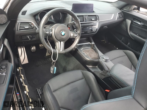 2021 BMW M2 Competition with VIN WBS2U7C09M7G58555, listed as a Copart auction lot 74292844 with 0 mi miles and Non Repairable. Bid and sale history available at carsss.com. Image 8.