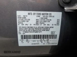2023 Ford Explorer XLT z VIN 1FMSK7DH3PGB91471, wystawiony jako Copart lot #55952575 z przebiegiem 8 951 mil mil oraz Szkoda całkowita • Salvage title. Historia ofert i sprzedaży dostępna na DreamBid. Obrazek 14.