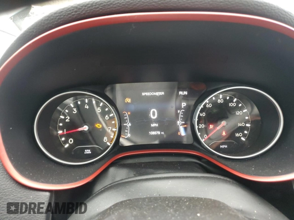 2018 Jeep Compass Trailhawk with VIN 3C4NJDDBXJT187550, listed as a Copart auction lot 44202325 with 108,579 mi miles and Salvage Title. Bid and sale history available at carsss.com. Image 9.