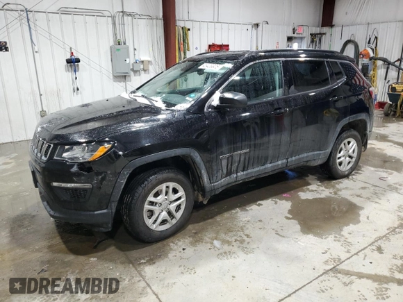 2019 Jeep Compass Sport with VIN 3C4NJDAB0KT598753, listed as a Copart auction lot 45429905 with 72,722 mi miles and Salvage title. Bid and sale history available at DreamBid. Image 1.