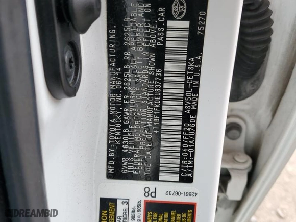 2014 Toyota Camry L with VIN 4T1BF1FK0EU837736, listed as a Copart auction lot 50718365 with 87,961 mi miles and Salvage Title. Bid and sale history available at carsss.com. Image 12.