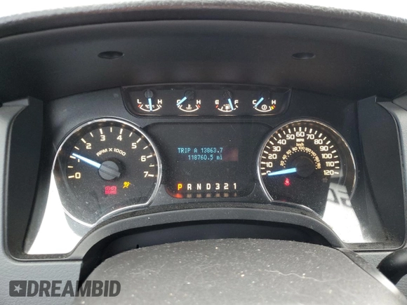 2012 Ford F-150 XL with VIN 1FTEW1CM1CKE18939, listed as a Copart auction lot 45755165 with 118,760 mi miles and Salvage Title. Bid and sale history available at carsss.com. Image 9.