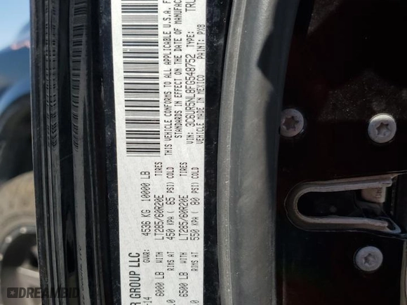 2015 Ram 2500 Laramie with VIN 3C6UR5NL8FG548752, listed as a Copart auction lot 72194154 with 182,959 mi miles and Salvage Title. Bid and sale history available at carsss.com. Image 12.
