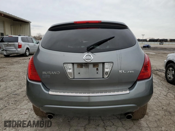 2007 Nissan Murano SL with VIN JN8AZ08W47W649198, listed as a Copart auction lot 51538455 with Not Provided miles and Salvage Title. Bid and sale history available at DreamBid. Image 6.