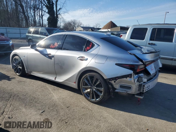 2023 Lexus IS with VIN JTHGZ1E29P5030517, listed as a Copart auction lot 45531435 with 36,301 mi miles and Salvage Title. Bid and sale history available at carsss.com. Image 2.