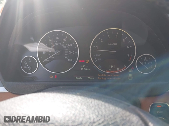 2013 BMW 3 Series 335i with VIN WBA3A9C51DF476537, listed as a IAAI auction lot 41900742 with 184,094 mi miles and . Bid and sale history available at DreamBid. Image 7.