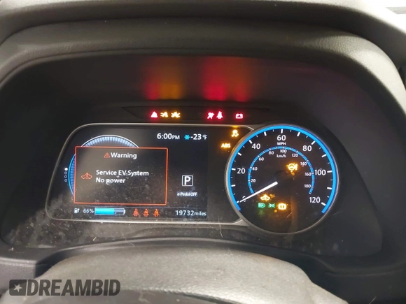 2023 Nissan LEAF SV Plus with VIN 1N4CZ1CV6PC553041, listed as a IAAI auction lot 42076867 with 19,732 mi miles and . Bid and sale history available at DreamBid. Image 7.