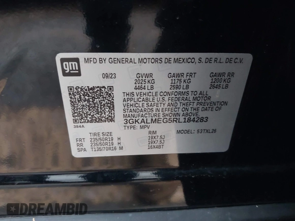 2024 GMC Terrain SLE with VIN 3GKALMEG5RL184283, listed as a IAAI auction lot 41921401 with 21,934 mi miles and . Bid and sale history available at DreamBid. Image 9.