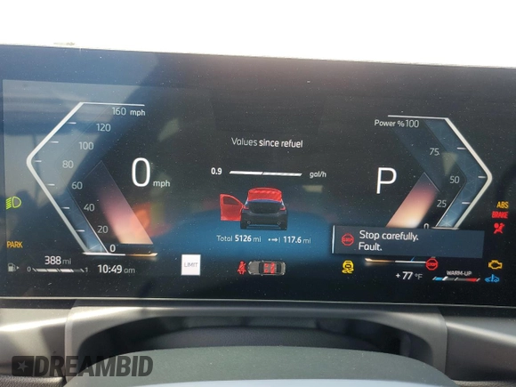 2025 BMW 3 Series 330i with VIN 3MW69CW00S8F24683, listed as a Copart auction lot 62086865 with 5,126 mi miles and Salvage title. Bid and sale history available at DreamBid. Image 9.