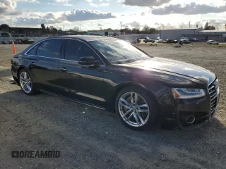 2016 Audi A8 Sport with VIN WAU43AFD3GN010024, listed as a Copart auction lot 47656285 with 88,264 mi miles and Salvage title. Bid and sale history available at DreamBid. Image 4.