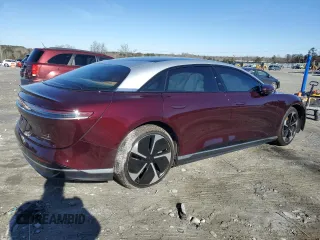 2023 Lucid Air Touring with VIN 50EA1TEA2PA001462, listed as a Copart auction lot 88157855 with 0 mi miles and Salvage Title. Bid and sale history available at carsss.com. Image 3.