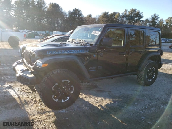 2024 Jeep Wrangler 4xe Rubicon with VIN 1C4RJXR60RW189196, listed as a Copart auction lot 43851335 with 2,337 mi miles and Salvage Title. Bid and sale history available at carsss.com. Image 1.