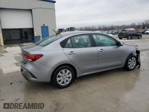 2023 Kia Rio S with VIN 3KPA24AD2PE603329, listed as a Copart auction lot 46631815 with 14,633 mi miles and Salvage Title. Bid and sale history available at carsss.com. Image 3.