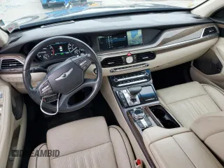 2018 Genesis G90 Premium z VIN KMHG34JA6JU043672, wystawiony jako Copart lot #54184215 z przebiegiem 134 897 mil mil oraz Szkody całkowita. Historia ofert i sprzedaży dostępna na DreamBid. Obrazek 8.