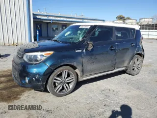 2018 Kia Soul + with VIN KNDJP3A53J7619812, listed as a Copart auction lot 48575055 with 90,499 mi miles and Salvage Title. Bid and sale history available at carsss.com. Image 1.
