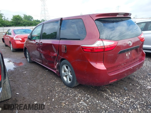 2016 Toyota Sienna L with VIN 5TDZK3DC7GS752874, listed as a IAAI auction lot 42509340 with 100,051 mi miles and . Bid and sale history available at DreamBid. Image 3.