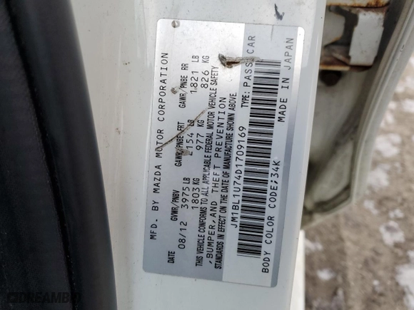 2013 Mazda Mazda3 i Sport with VIN JM1BL1U74D1709169, listed as a Copart auction lot 48516595 with 0 mi miles and Non Repairable. Bid and sale history available at carsss.com. Image 13.